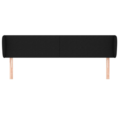 vidaXL Kopfteil mit Ohren Schwarz 163x23x78/88 cm Stoff
