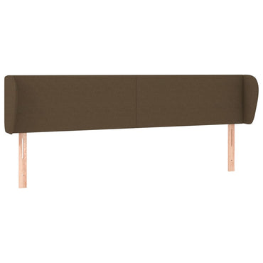vidaXL Tête de lit à oreilles Marron foncé 163x23x78/88 cm Tissu
