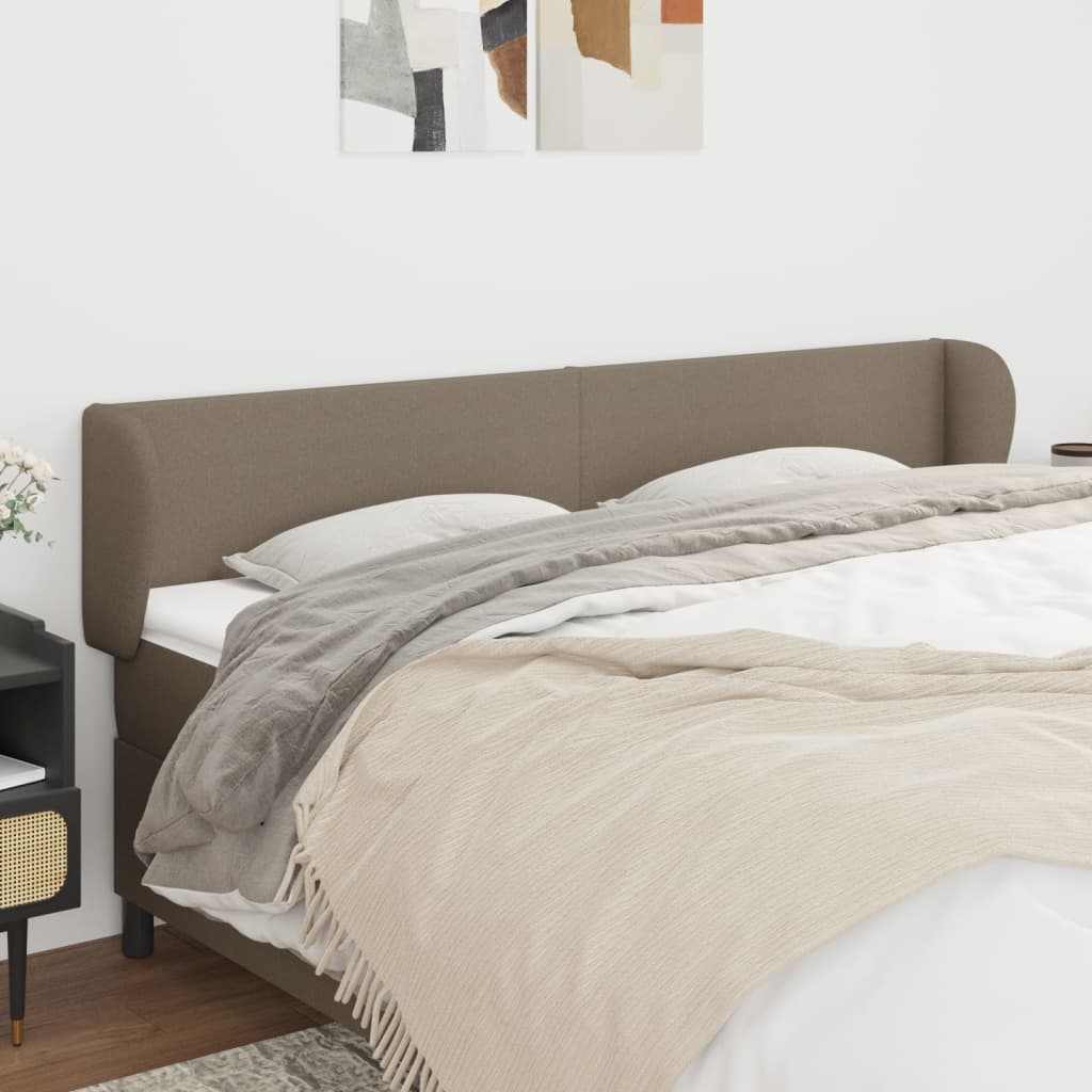 vidaXL Kopfteil mit Ohren Taupe 163x23x78/88 cm Stoff