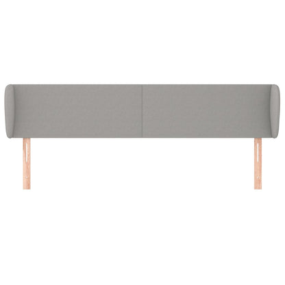 vidaXL Kopfteil mit Ohren Hellgrau 183x23x78/88 cm Stoff