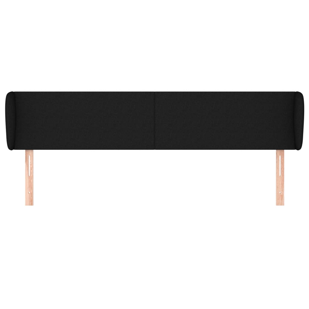 vidaXL Kopfteil mit Ohren Schwarz 183x23x78/88 cm Stoff