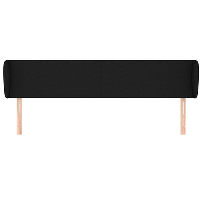vidaXL Kopfteil mit Ohren Schwarz 183x23x78/88 cm Stoff
