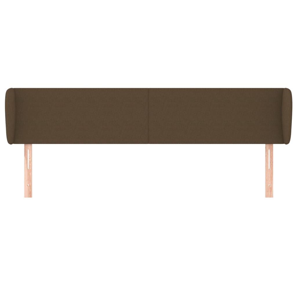 vidaXL Kopfteil mit Ohren Dunkelbraun 183x23x78/88 cm Stoff