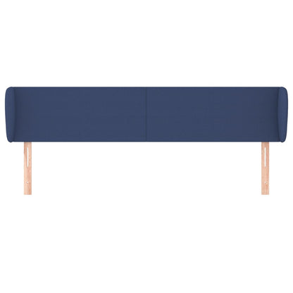 vidaXL Kopfteil mit Ohren Blau 183x23x78/88 cm Stoff