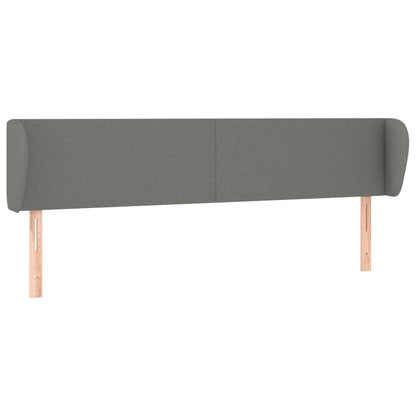 vidaXL Kopfteil mit Ohren Dunkelgrau 203x23x78/88 cm Stoff