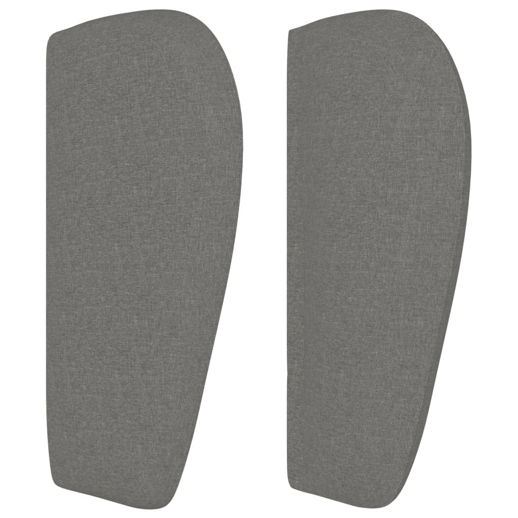 vidaXL Kopfteil mit Ohren Dunkelgrau 203x23x78/88 cm Stoff