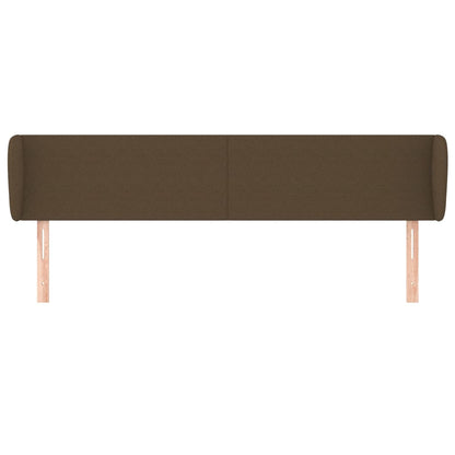 vidaXL Kopfteil mit Ohren Dunkelbraun 203x23x78/88 cm Stoff