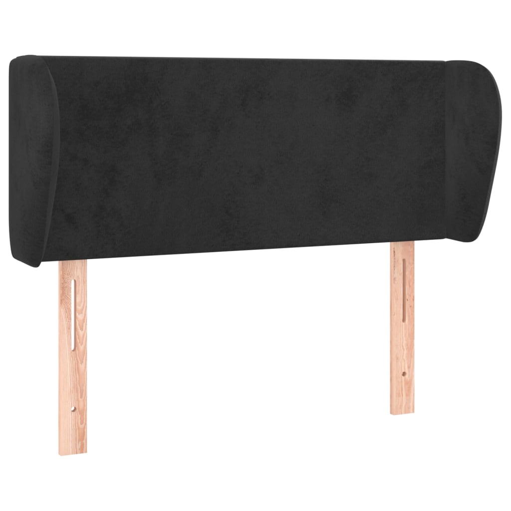 vidaXL Kopfteil mit Ohren Schwarz 83x23x78/88 cm Samt