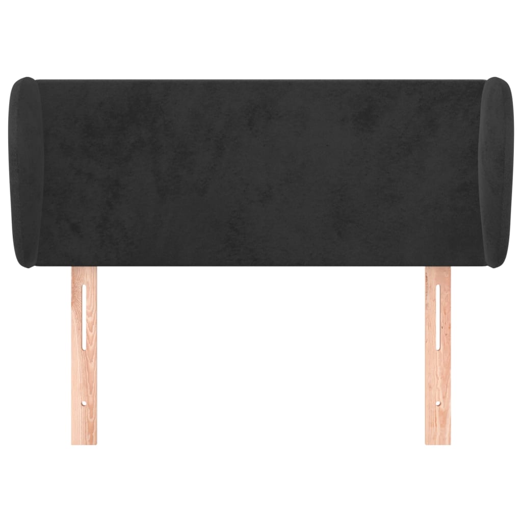 vidaXL Kopfteil mit Ohren Schwarz 93x23x78/88 cm Samt