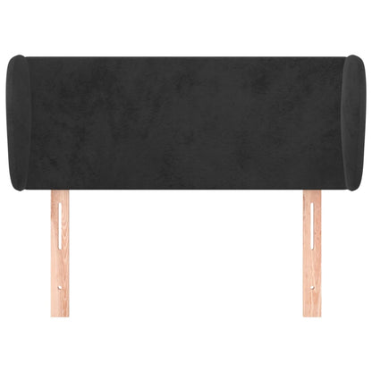 vidaXL Kopfteil mit Ohren Schwarz 93x23x78/88 cm Samt