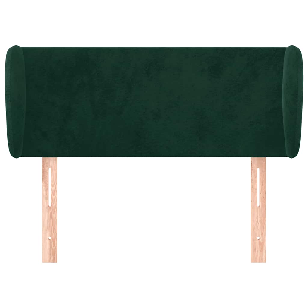 vidaXL Kopfteil mit Ohren Dunkelgrün 93x23x78/88 cm Samt