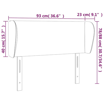 vidaXL Kopfteil mit Ohren Dunkelgrün 93x23x78/88 cm Samt