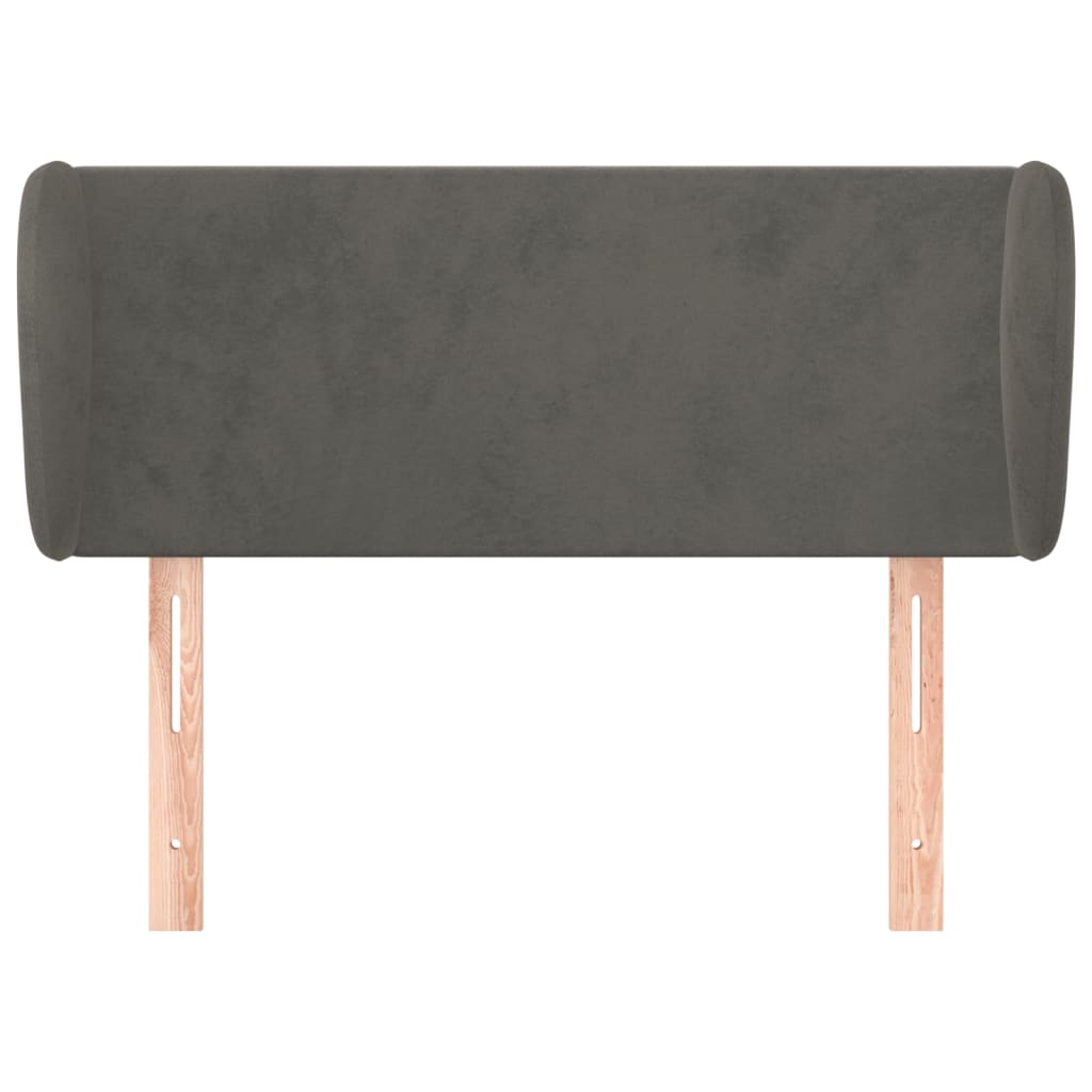 vidaXL Kopfteil mit Ohren Dunkelgrau 103x23x78/88 cm Samt