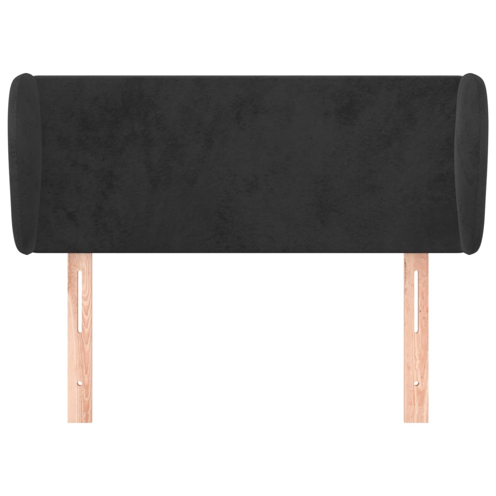 vidaXL Kopfteil mit Ohren Schwarz 103x23x78/88 cm Samt