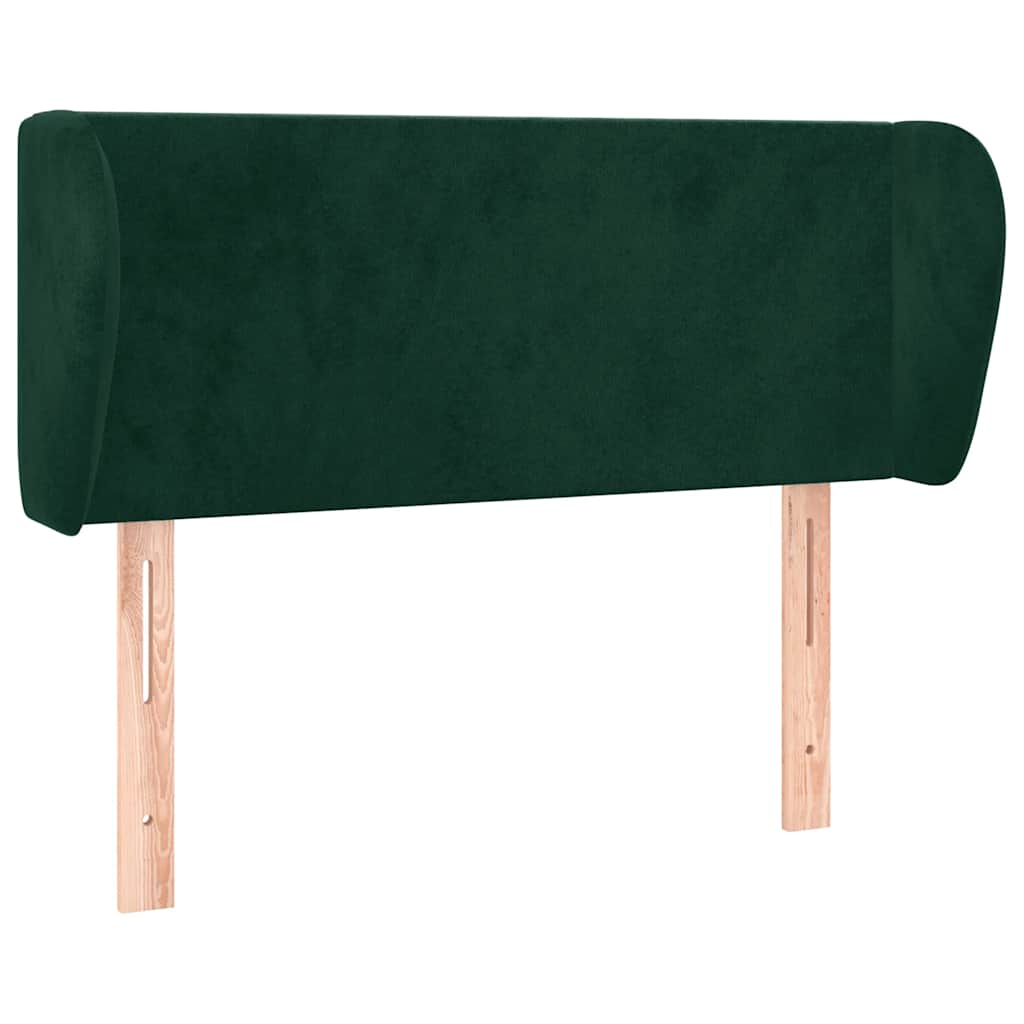 vidaXL Kopfteil mit Ohren Dunkelgrün 103x23x78/88 cm Samt