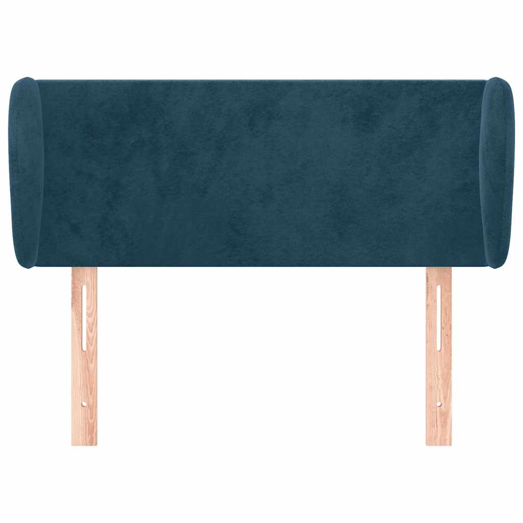 vidaXL Kopfteil mit Ohren Dunkelblau 103x23x78/88 cm Samt