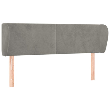vidaXL Kopfteil mit Ohren Hellgrau 147x23x78/88 cm Samt