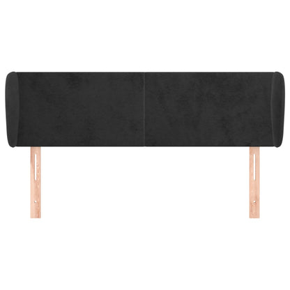 vidaXL Kopfteil mit Ohren Schwarz 147x23x78/88 cm Samt