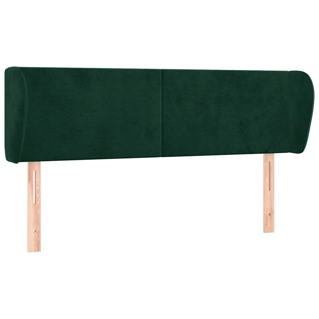 vidaXL Kopfteil mit Ohren Dunkelgrün 147x23x78/88 cm Samt