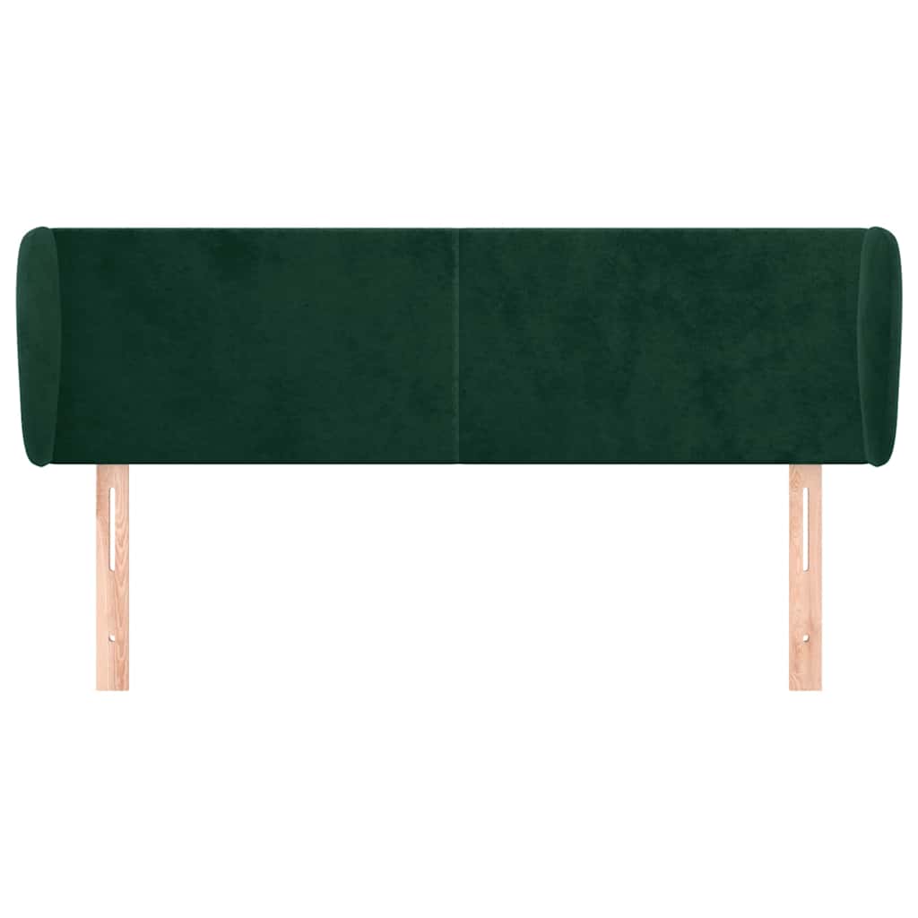 vidaXL Kopfteil mit Ohren Dunkelgrün 147x23x78/88 cm Samt