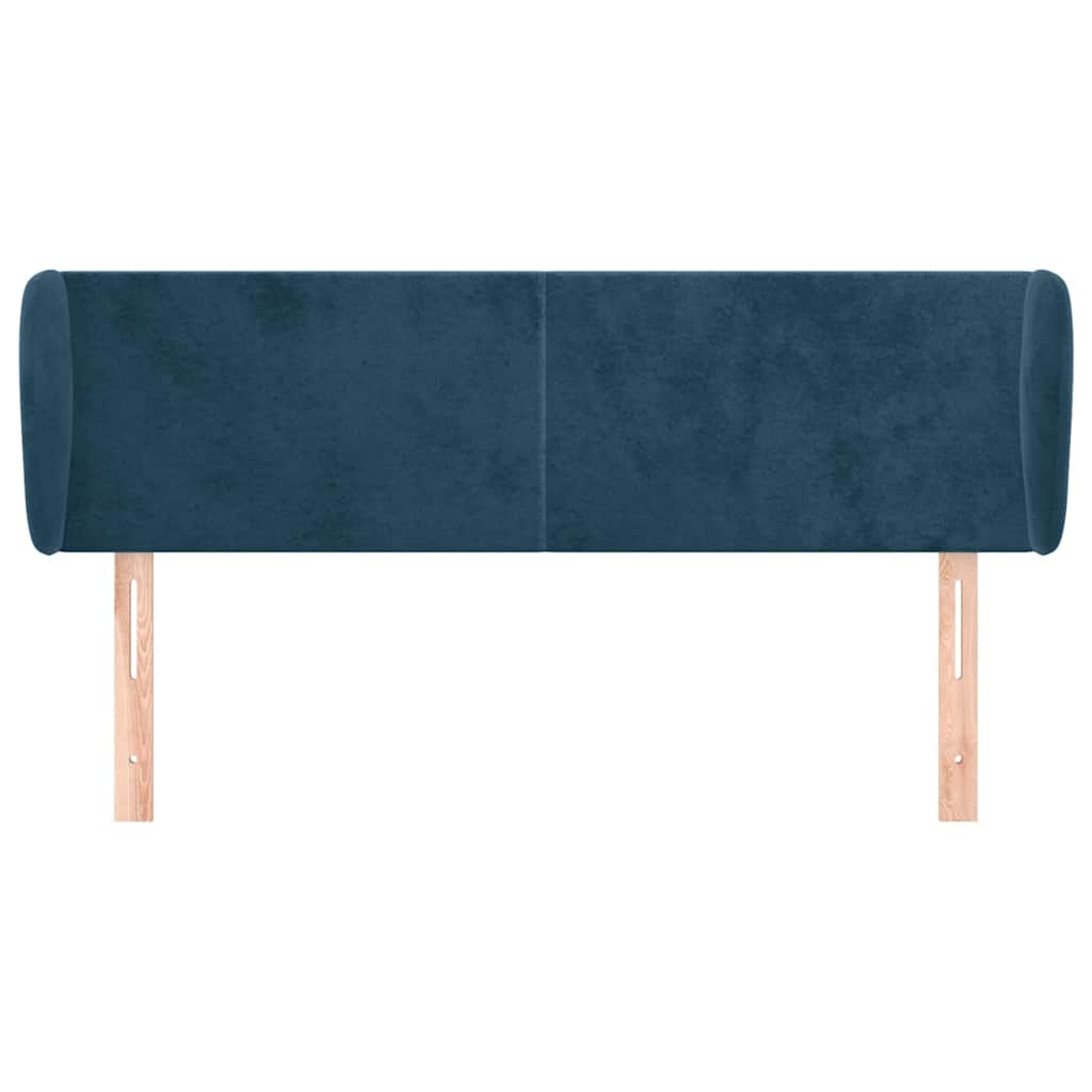 vidaXL Kopfteil mit Ohren Dunkelblau 147x23x78/88 cm Samt