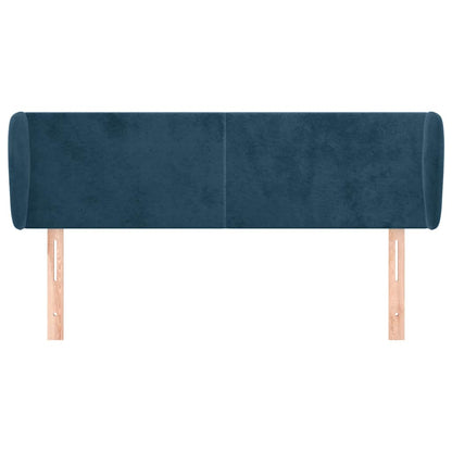 vidaXL Kopfteil mit Ohren Dunkelblau 147x23x78/88 cm Samt