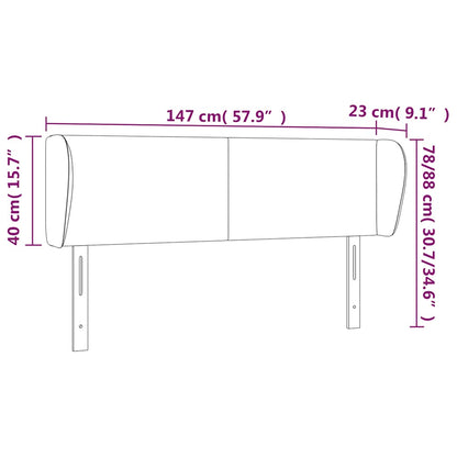 vidaXL Kopfteil mit Ohren Dunkelblau 147x23x78/88 cm Samt