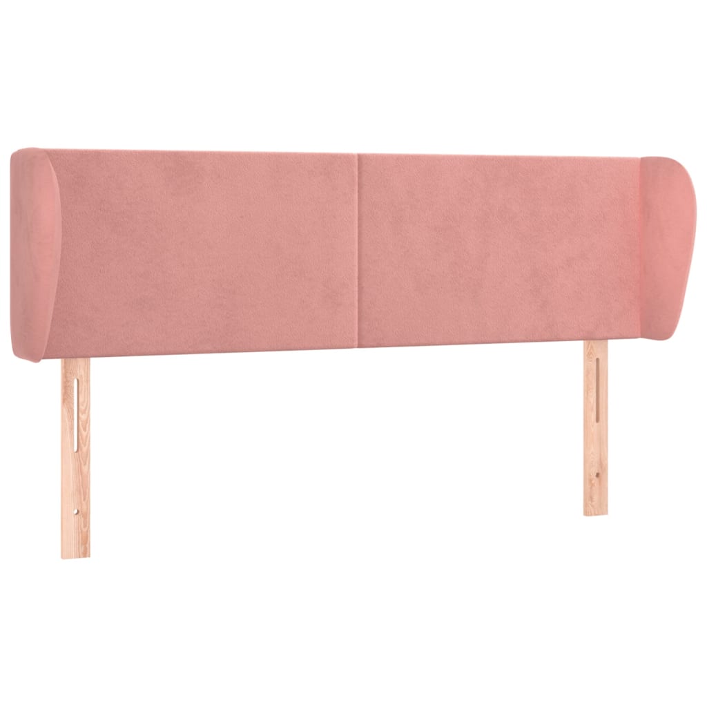 vidaXL Kopfteil mit Ohren Rosa 147x23x78/88 cm Samt