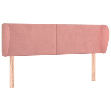 vidaXL Kopfteil mit Ohren Rosa 147x23x78/88 cm Samt