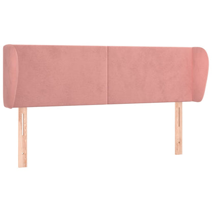 vidaXL Kopfteil mit Ohren Rosa 147x23x78/88 cm Samt