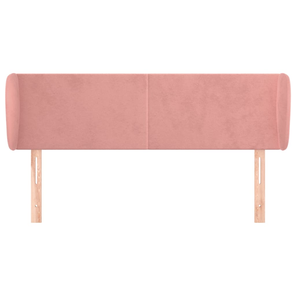 vidaXL Kopfteil mit Ohren Rosa 147x23x78/88 cm Samt