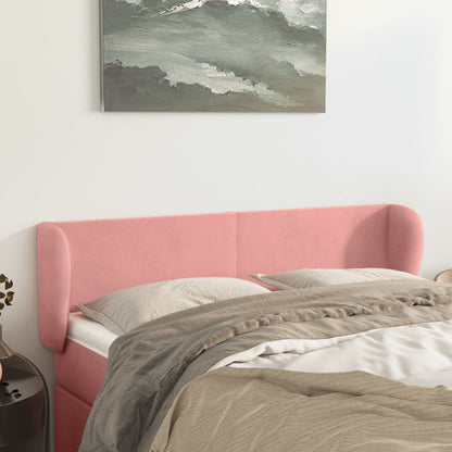 vidaXL Kopfteil mit Ohren Rosa 147x23x78/88 cm Samt