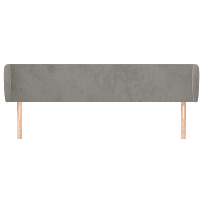 vidaXL Kopfteil mit Ohren Hellgrau 163x23x78/88 cm Samt