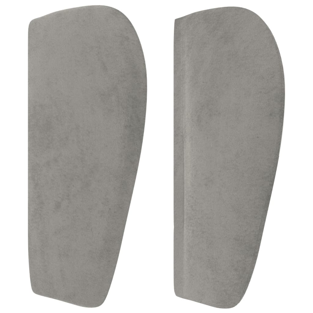 vidaXL Kopfteil mit Ohren Hellgrau 163x23x78/88 cm Samt