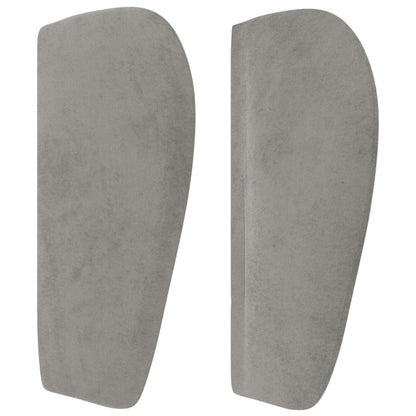 vidaXL Kopfteil mit Ohren Hellgrau 163x23x78/88 cm Samt
