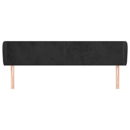 vidaXL Kopfteil mit Ohren Schwarz 163x23x78/88 cm Samt