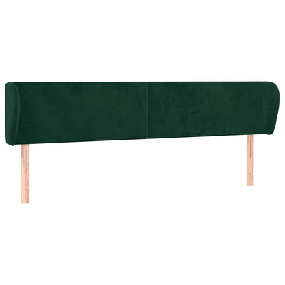 vidaXL Kopfteil mit Ohren Dunkelgrün 163x23x78/88 cm Samt