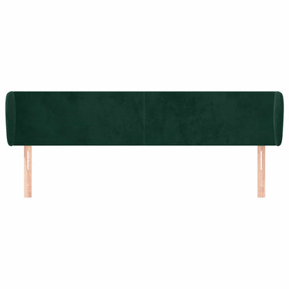 vidaXL Kopfteil mit Ohren Dunkelgrün 163x23x78/88 cm Samt