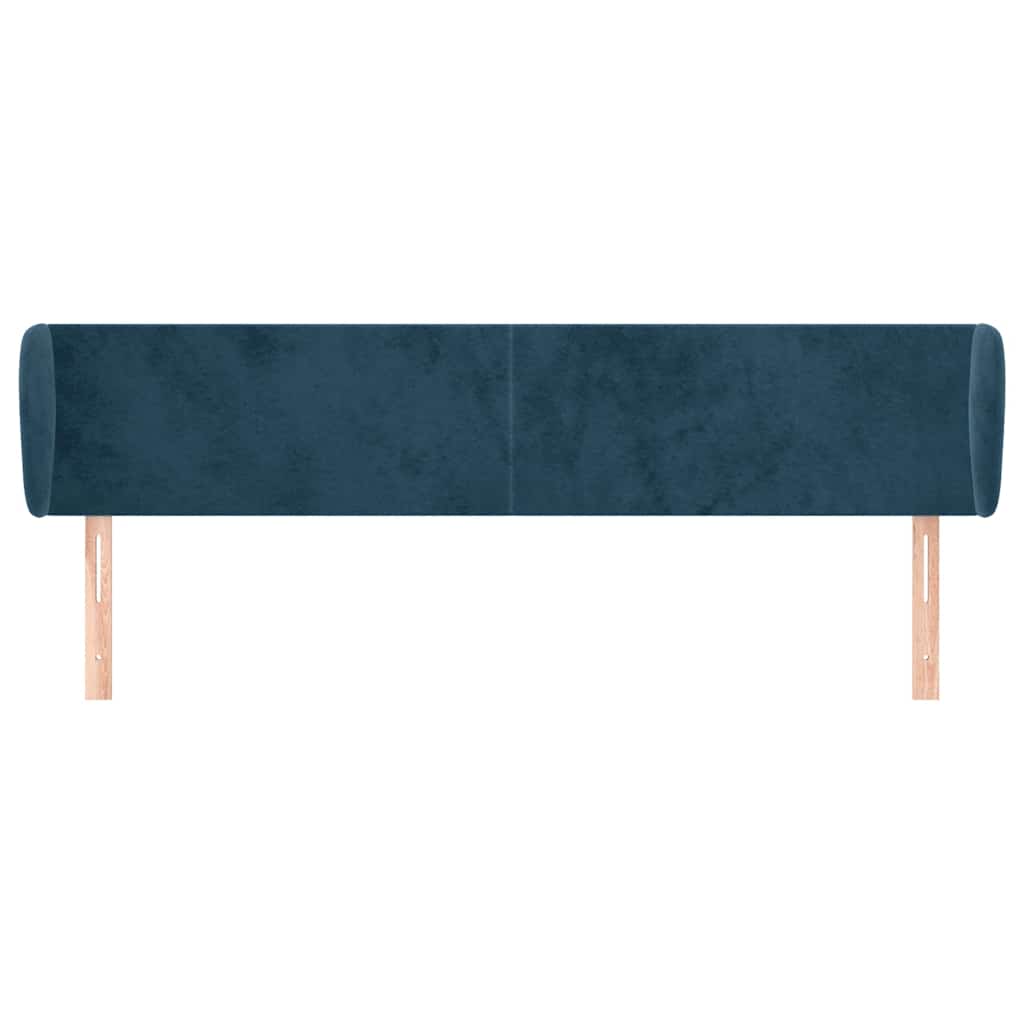 vidaXL Kopfteil mit Ohren Dunkelblau 163x23x78/88 cm Samt