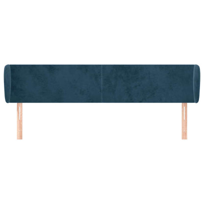 vidaXL Kopfteil mit Ohren Dunkelblau 163x23x78/88 cm Samt