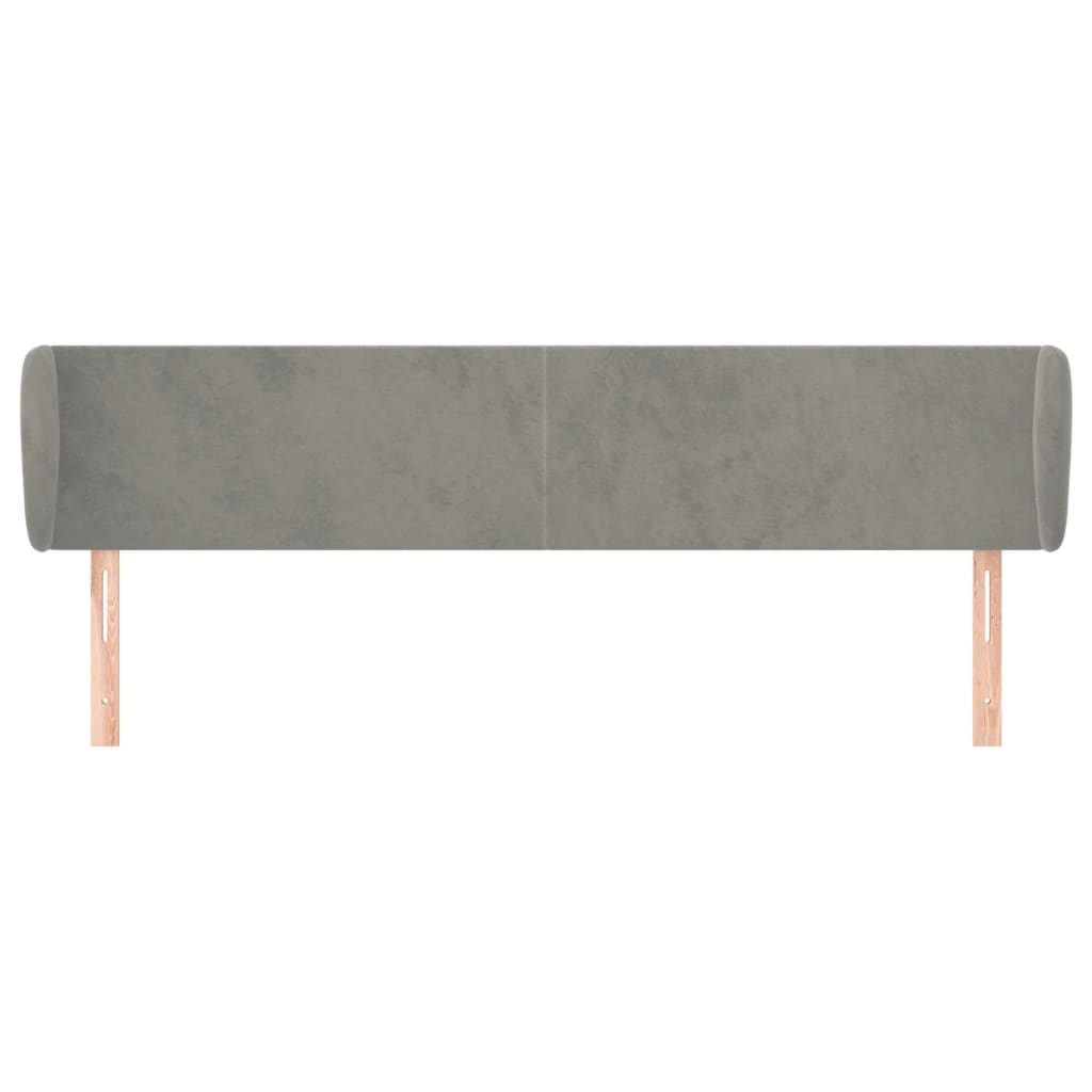vidaXL Kopfteil mit Ohren Hellgrau 183x23x78/88 cm Samt