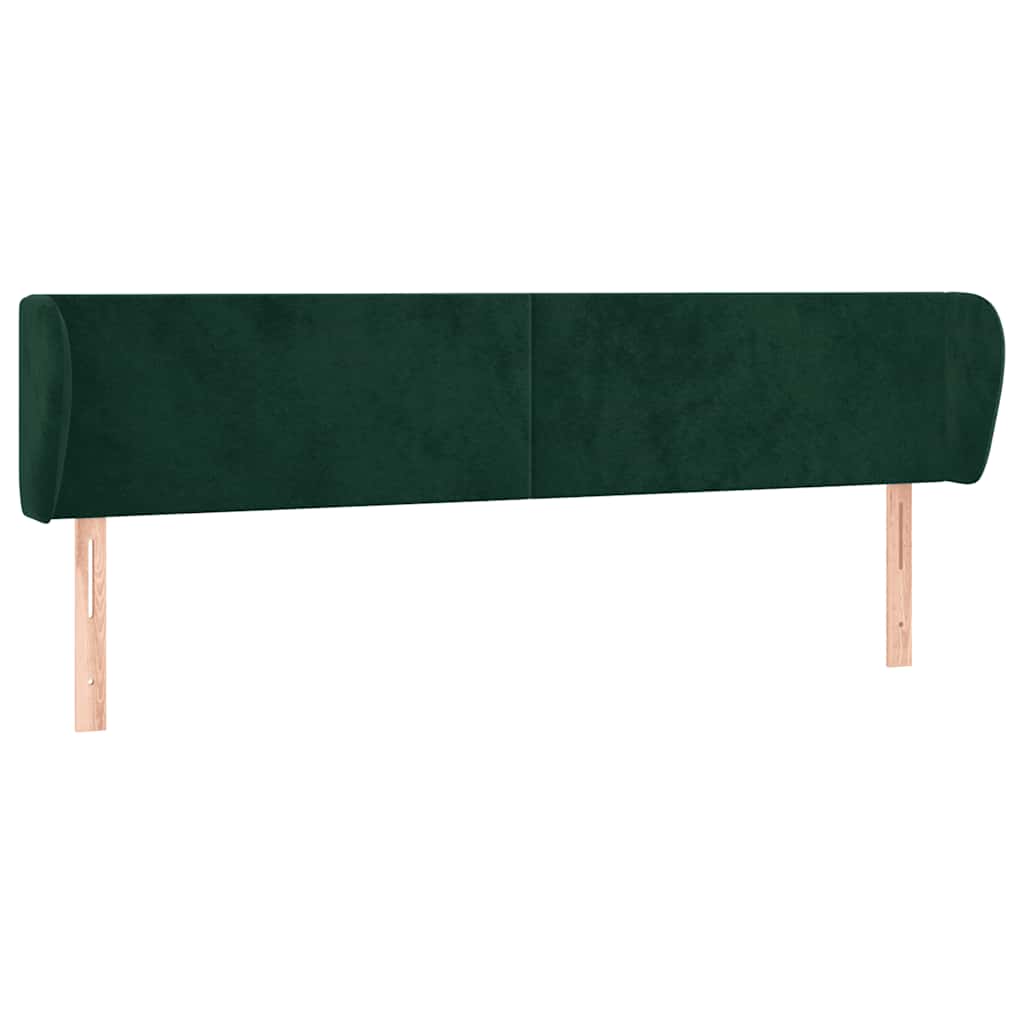 vidaXL Kopfteil mit Ohren Dunkelgrün 183x23x78/88 cm Samt