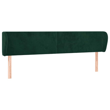 vidaXL Kopfteil mit Ohren Dunkelgrün 183x23x78/88 cm Samt