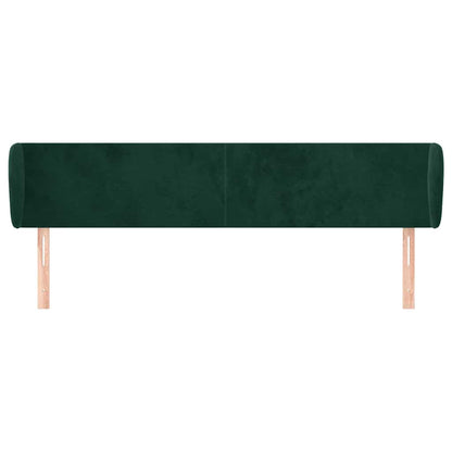 vidaXL Kopfteil mit Ohren Dunkelgrün 183x23x78/88 cm Samt