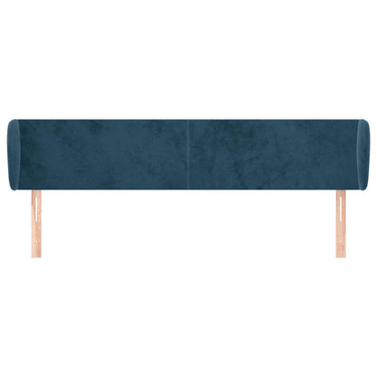 vidaXL Kopfteil mit Ohren Dunkelblau 183x23x78/88 cm Samt