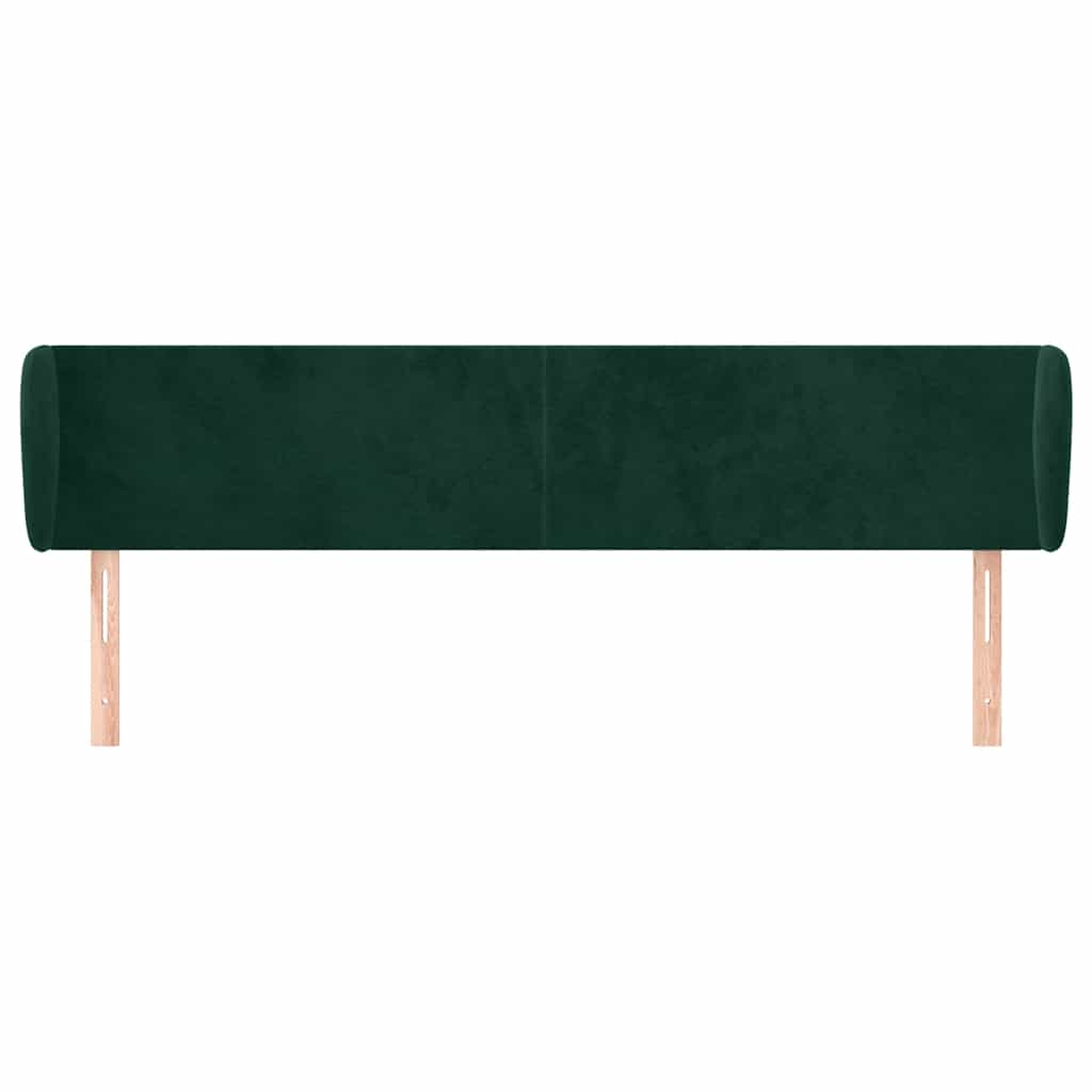 vidaXL Kopfteil mit Ohren Dunkelgrün 203x23x78/88 cm Samt