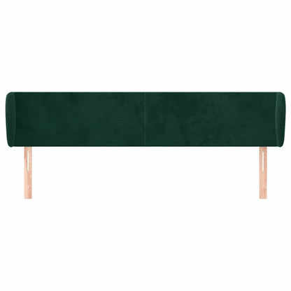 vidaXL Kopfteil mit Ohren Dunkelgrün 203x23x78/88 cm Samt