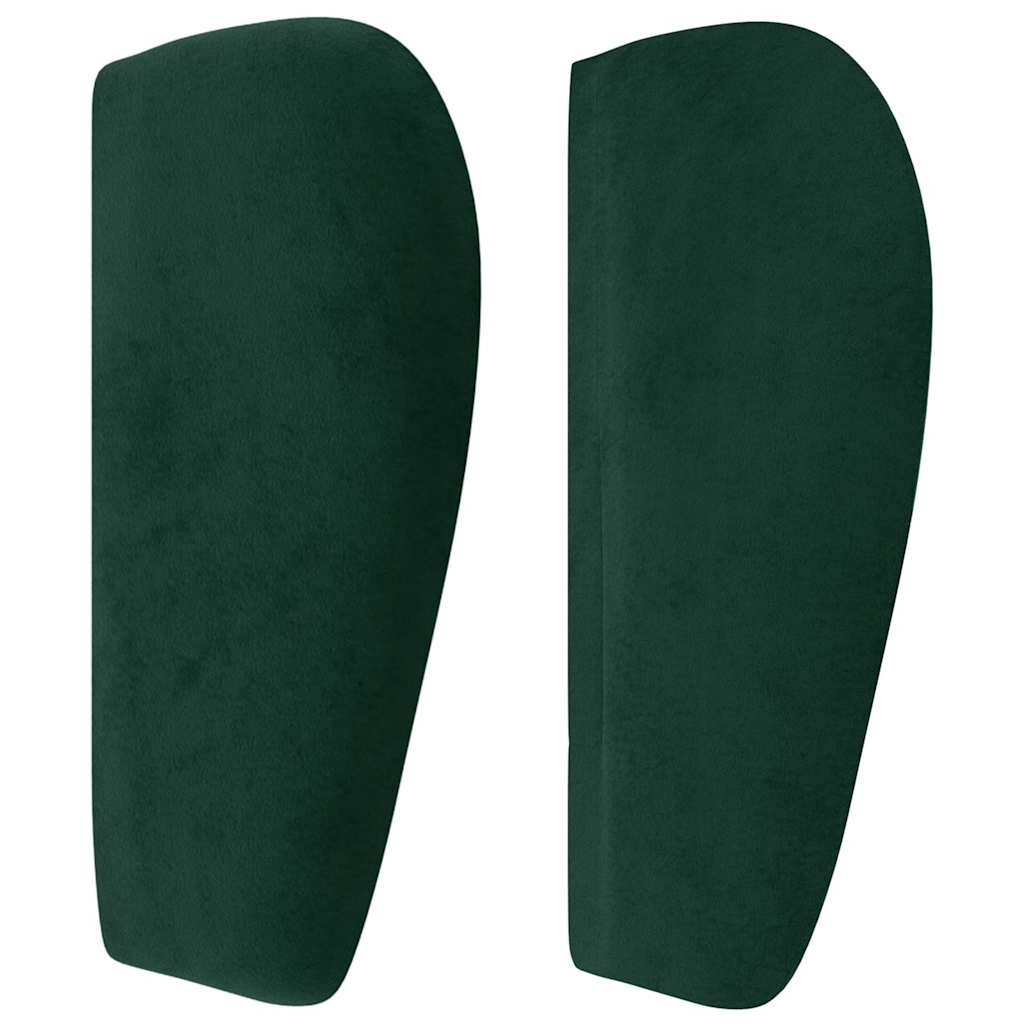 vidaXL Kopfteil mit Ohren Dunkelgrün 203x23x78/88 cm Samt