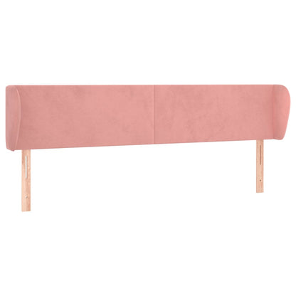 vidaXL Kopfteil mit Ohren Rosa 203x23x78/88 cm Samt