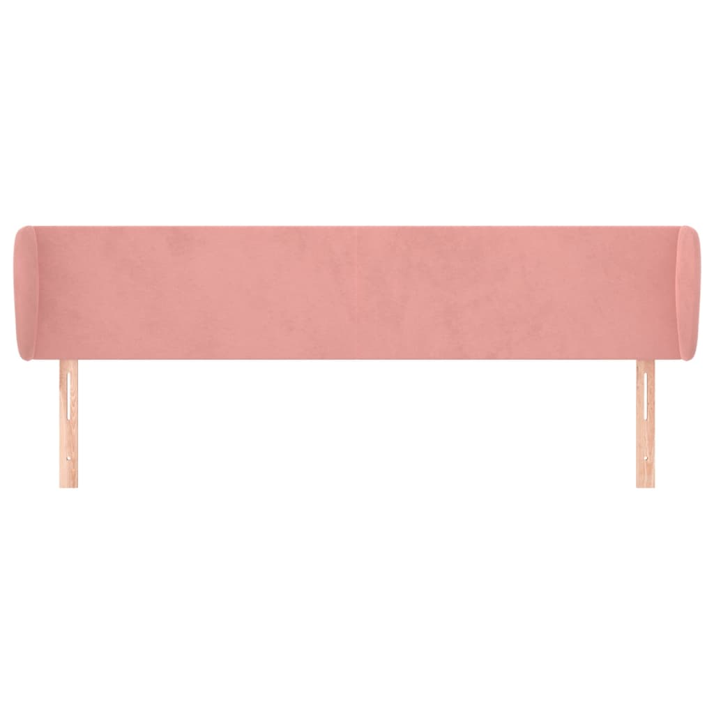 vidaXL Kopfteil mit Ohren Rosa 203x23x78/88 cm Samt